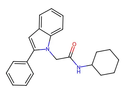 1H-Indole-1-acetamide, N-cyclohexyl-2-phenyl- structure