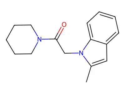 Piperidine, 1-((2-methyl-1H-indol-1-yl)acetyl)- structure