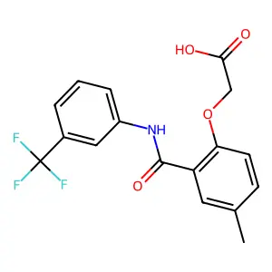 Acetic acid, ((2-((alpha,alpha,alpha-trifluoro-m-tolyl)carbamoyl)-p-tolyl)oxy)- structure