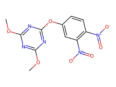 2-{3,4-Bisnitrophenoxy}-4,6-dimethoxy-1,3,5-triazine structure