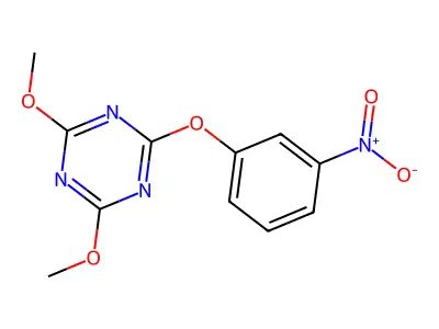 2-{3-Nitrophenoxy}-4,6-dimethoxy-1,3,5-triazine structure