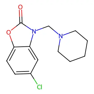3-Piperidinomethyl-5-chlorobenzoxazolin-2-one structure