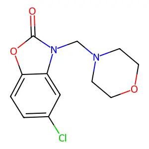 2-Benzoxazolinone, 5-chloro-3-(morpholinomethyl)- structure