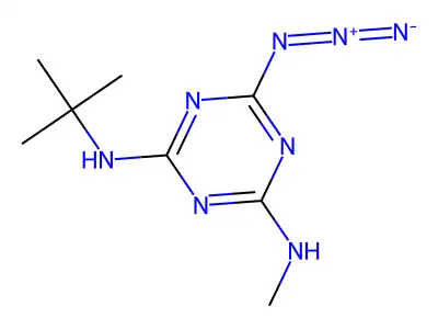 s-Triazine, 2-azido-4-(tert-butylamino)-6-(methylamino)- structure