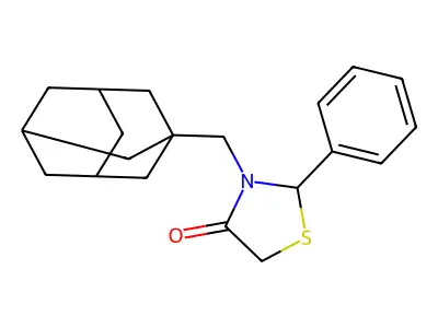 3-(1-Adamantylmethyl)-2-phenyl-1,3-thiazolidin-4-one structure