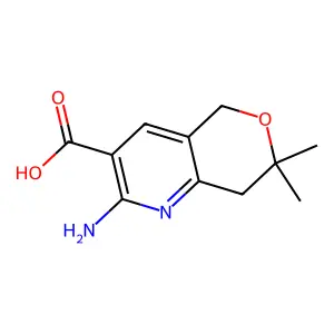 2-Amino-7,7-dimethyl-7,8-dihydro-5H-pyrano[4,3-b]pyridine-3-carboxylic acid structure
