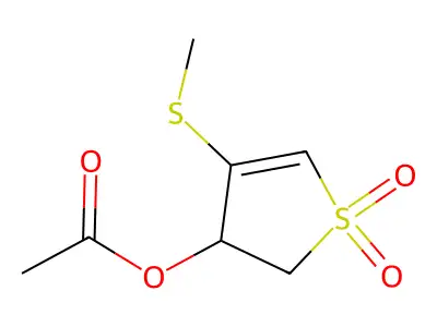 4-(Methylthio)-1,1-dioxido-2,3-dihydrothiophen-3-yl acetate structure