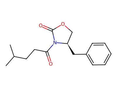 (R)-4-benzyl-3-(4-methylpentanoyl)oxazolidin-2-one structure