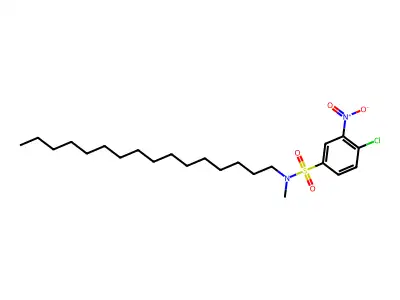 4-chloro-N-hexadecyl-N-methyl-3-nitrobenzenesulfonamide structure