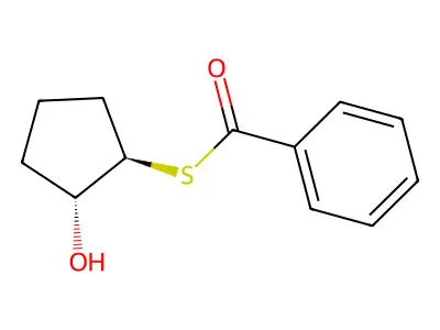 S-[(1R,2R)-2-hydroxycyclopentyl] benzenecarbothioate structure