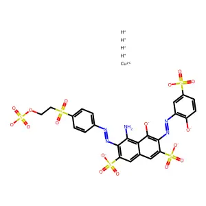 Cuprate(4-), (4-amino-5-(hydroxy-kappaO)-3-((4-((2-(sulfooxy)ethyl)sulfonyl)phenyl)azo)-6-((2-(hydroxy-kappaO)-5-sulfophenyl)azo-kappaN1)-2,7-naphthalenedisulfonato(6-))-, tetrahydrogen structure