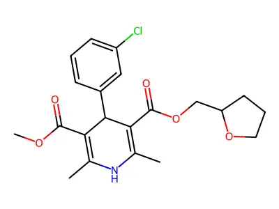 3-Methyl 5-((tetrahydrofuran-2-yl)methyl) 4-(3-chlorophenyl)-2,6-dimethyl-1,4-dihydropyridine-3,5-dicarboxylate structure