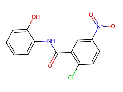 2-chloro-N-(2-hydroxyphenyl)-5-nitrobenzamide structure