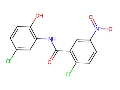 2-chloro-N-(5-chloro-2-hydroxyphenyl)-5-nitrobenzamide structure