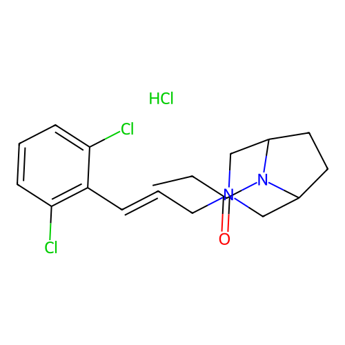 3,8-Diazabicyclo(3.2.1)octane, 3-(3-(2,6-dichlorophenyl)allyl)-8-propionyl-, hydrochloride structure