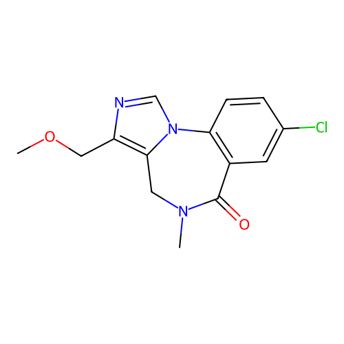 8-chloro-3-(methoxymethyl)-5-methyl-4H-imidazo[1,5-a][1,4]benzodiazepin-6-one structure