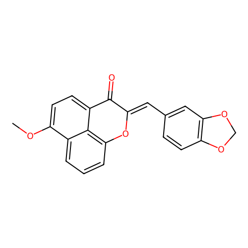 2-(1,3-benzodioxol-5-ylmethylene)-6-methoxybenzo[de]chromen-3(2H)-one structure