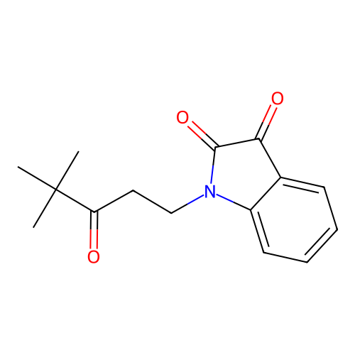 1-(4,4-dimethyl-3-oxopentyl)-1H-indole-2,3-dione structure