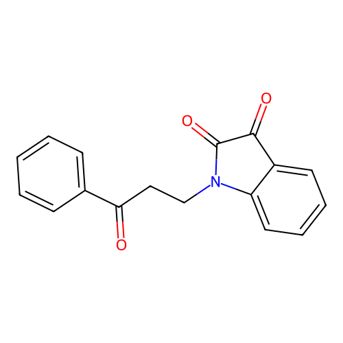 1-(3-oxo-3-phenylpropyl)-1H-indole-2,3-dione structure