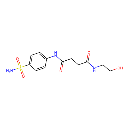 N-(2-hydroxyethyl)-N'-(4-sulfamoylphenyl)butanediamide structure