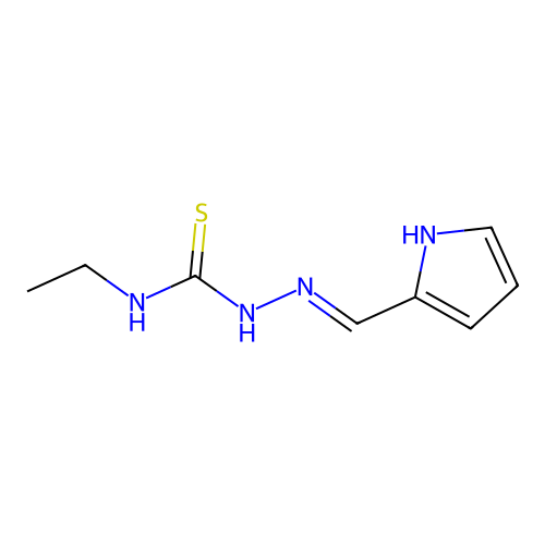 1-ethyl-3-(1H-pyrrol-2-ylmethylideneamino)thiourea structure