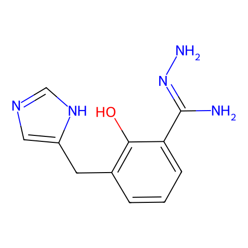 2-hydroxy-3-(1H-imidazol-4-ylmethyl)-benzenecarboximidic acid hydrazide structure