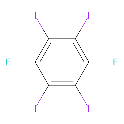 1,4-Difluoro-2,3,5,6-tetraiodobenzene structure
