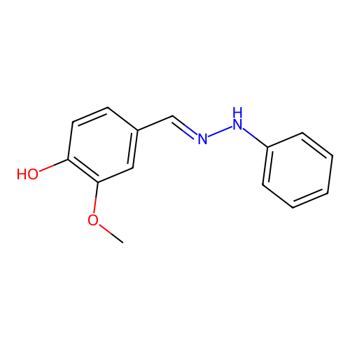 2-Methoxy-4-(2-phenylhydrazono)methyl phenol structure