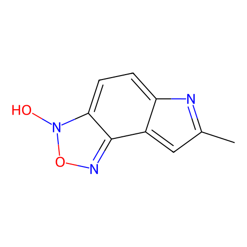 7-methyl-6H-[1,2,5]oxadiazolo[3,4-e]indole 3-oxide structure