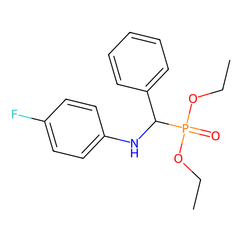 N-[diethoxyphosphoryl(phenyl)methyl]-4-fluoro-aniline structure