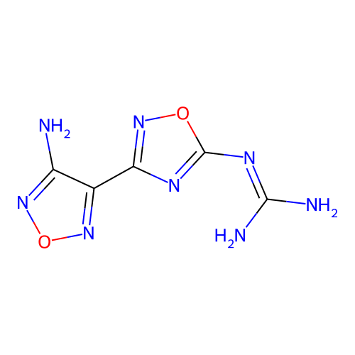 2-[3-(4-Amino-1,2,5-oxadiazol-3-yl)-1,2,4-oxadiazol-5-yl]guanidine structure