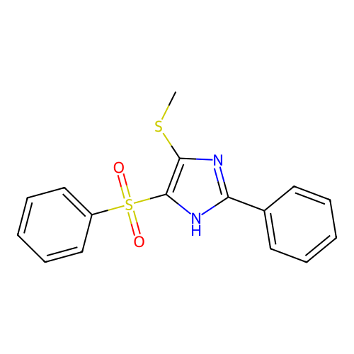 5-(benzenesulfonyl)-4-methylsulfanyl-2-phenyl-1H-imidazole structure