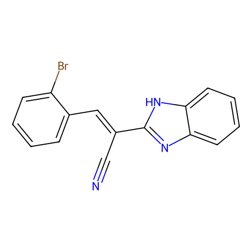 (E)-2-(1H-benzimidazol-2-yl)-3-(2-bromophenyl)prop-2-enenitrile structure