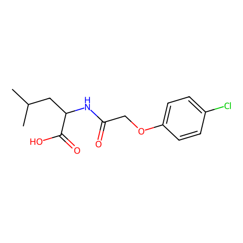 n-[(4-Chlorophenoxy)acetyl]leucine structure