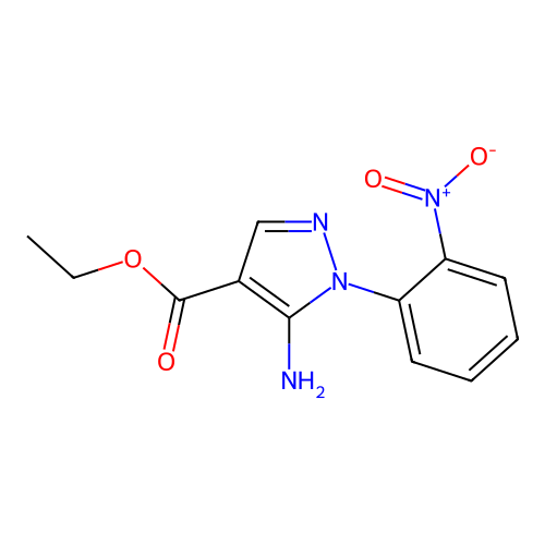 Ethyl 5-amino-1-(2-nitrophenyl)-1H-pyrazole-4-carboxylate structure