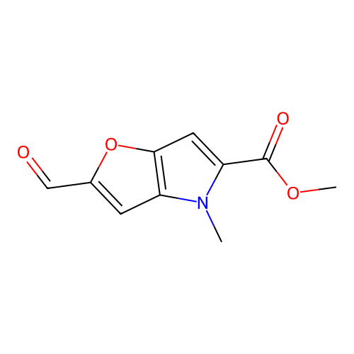 Methyl 2-formyl-4-methyl-4H-furo[3,2-b]pyrrole-5-carboxylate structure