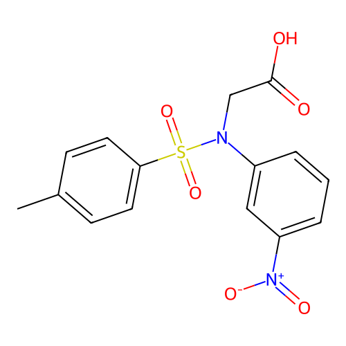 N-[(4-methylphenyl)sulfonyl]-N-(3-nitrophenyl)glycine structure