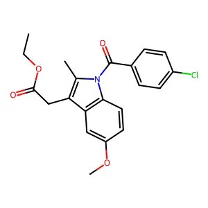 Ethyl 1-(4-chlorobenzoyl)-5-methoxy-2-methyl-1H-indole-3-acetate structure