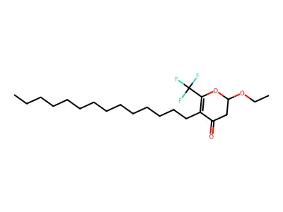 2-Ethoxy-2,3-dihydro-5-tetradecyl-6-(trifluoromethyl)-4H-pyran-4-one structure