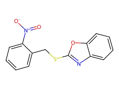 2-[(2-Nitrophenyl)methylthio]-1,3-benzoxazole structure