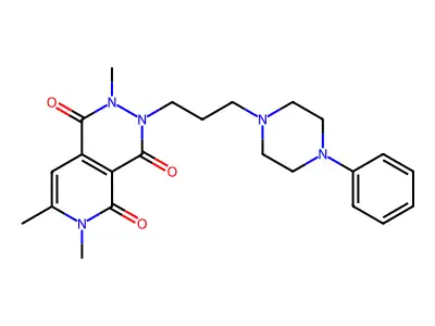 Pyrido(3,4-d)pyridazine-1,4,5(6H)-trione, 2,3-dihydro-3-(3-(4-phenyl-1-piperazinyl)propyl)-2,6,7-trimethyl- structure