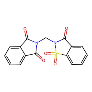 2-[(1,1,3-Trioxo-1,2-benzothiazol-2-yl)methyl]isoindole-1,3-dione structure