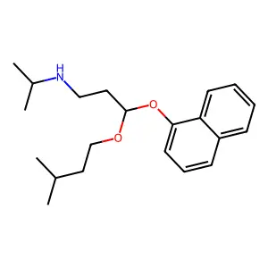 1-Propanamine, 3-(3-methylbutoxy)-N-(1-methylethyl)-3-(1-naphthalenyloxy)-, (S)- structure