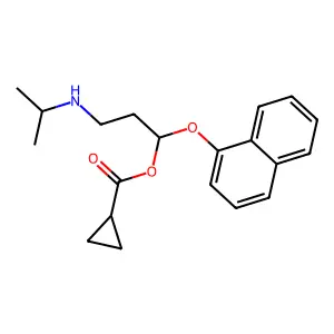 Cyclopropanecarboxylic acid, (1-methylethyl)amino)-1-(1-naphthalenyloxy)propyl ester, (S)- structure