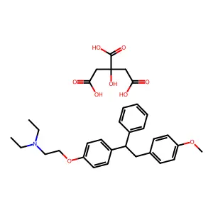 1-(p-(2-Diethylaminoethoxy)phenyl)-2-(p-methoxyphenyl)-1-phenylethane citrate structure