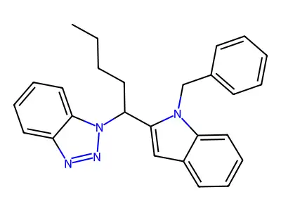 1-[1-(1-Benzyl-1H-indol-2-yl)pentyl]-1H-1,2,3-benzotriazole structure