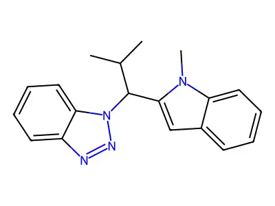 1-[2-Methyl-1-(1-methylindol-2-yl)propyl]benzotriazole structure
