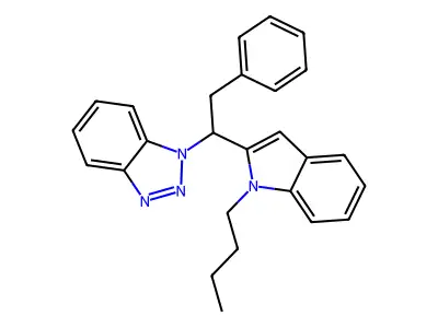 1-[1-(1-Butyl-1H-indol-2-yl)-2-phenylethyl]-1H-1,2,3-benzotriazole structure