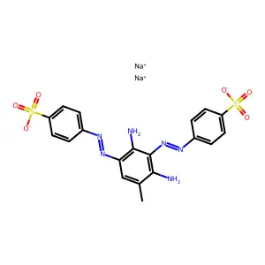 Disodium 4,4'-((2,4-diamino-5-methyl-1,3-phenylene)bis(azo))bis(benzenesulphonate) structure