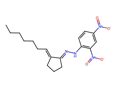 2-庚亚基环戊酮 2-(2,4-二硝基苯基)腙 structure